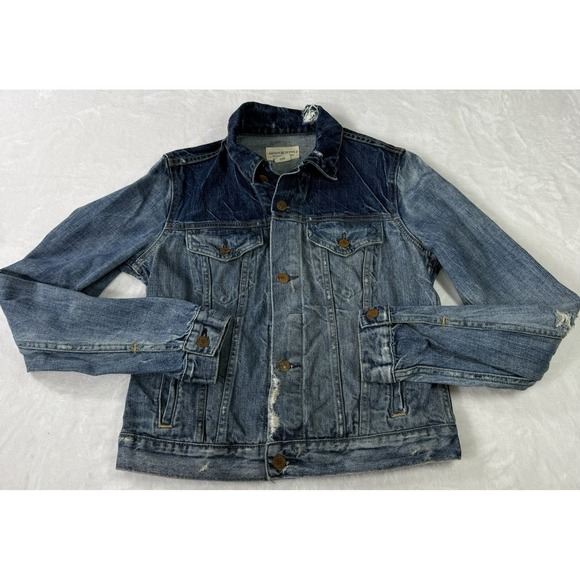 Ralph Lauren Denim & Supply Distressed Rip & Jean Jacket Womens Medium 2 Tone - Picture 1 of 16